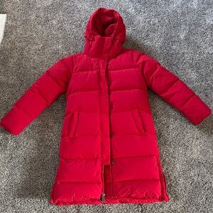Duluth Red Puffer Coat with Hood